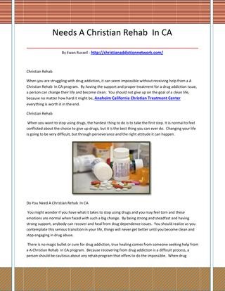 Christian Drug Rehabilitation