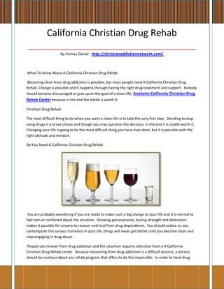 Christian Drug Counseling